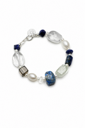 CYAN NEBULA · Lapis & Crystal Bracelet