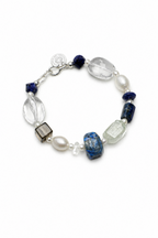 CYAN NEBULA · Lapis & Crystal Bracelet
