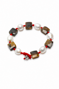 AMBER AXIS · Tiger's Eye & Pearl Bracelet