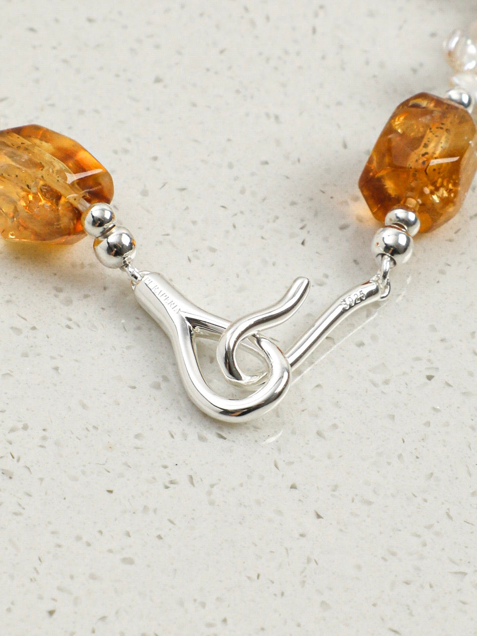 AMBER VINE · Citrine & Baroque Pearl Necklace