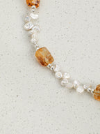 AMBER VINE · Citrine & Baroque Pearl Necklace