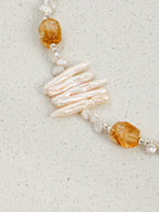 AMBER VINE · Citrine & Baroque Pearl Necklace