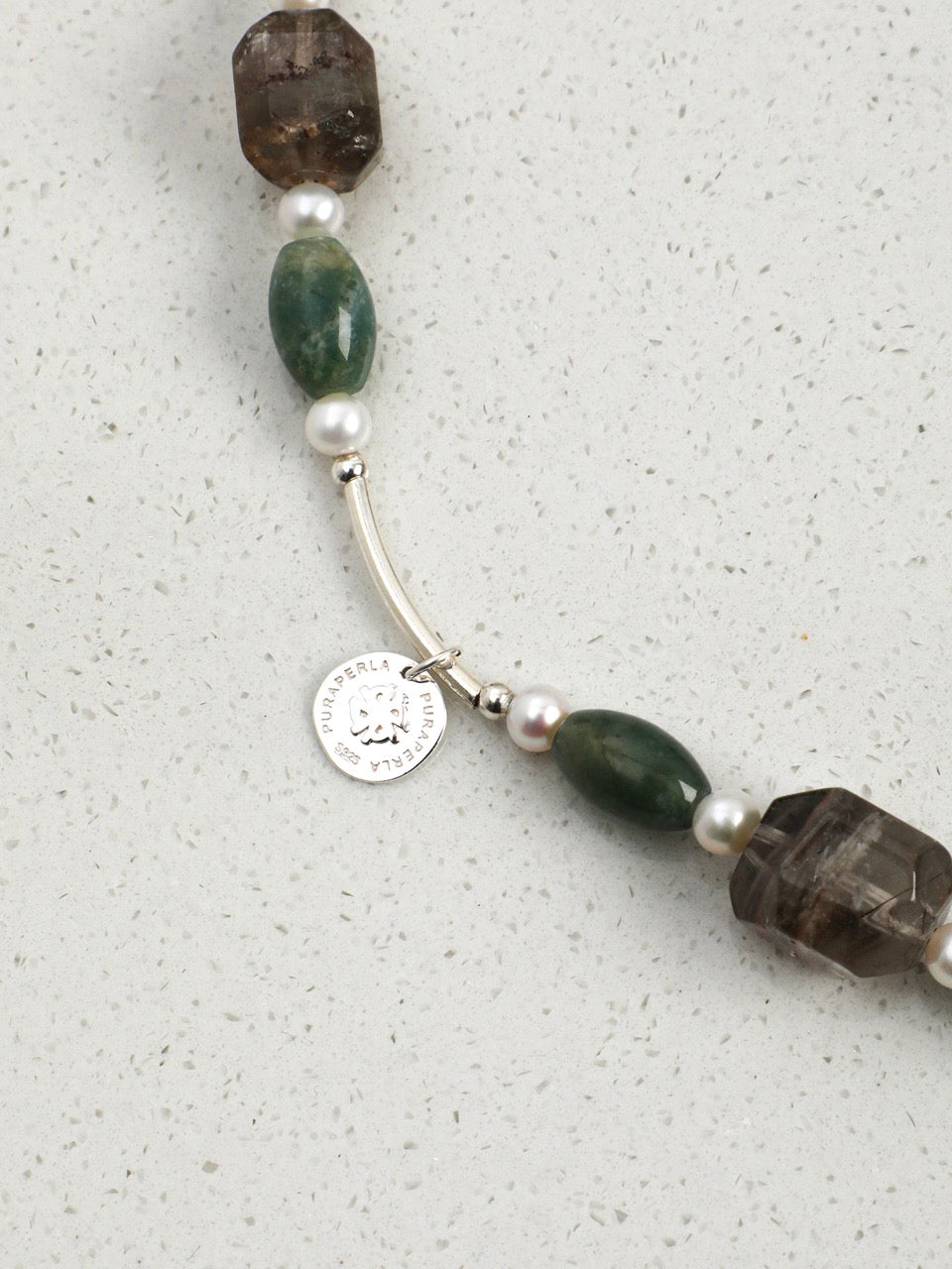 FOREST ROCK · Phantom Quartz & Moss Agate Necklace
