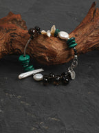 DEEP FOREST SHARD · Smoky Quartz & Malachite Bracelet