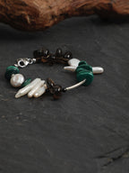 DEEP FOREST SHARD · Smoky Quartz & Malachite Bracelet