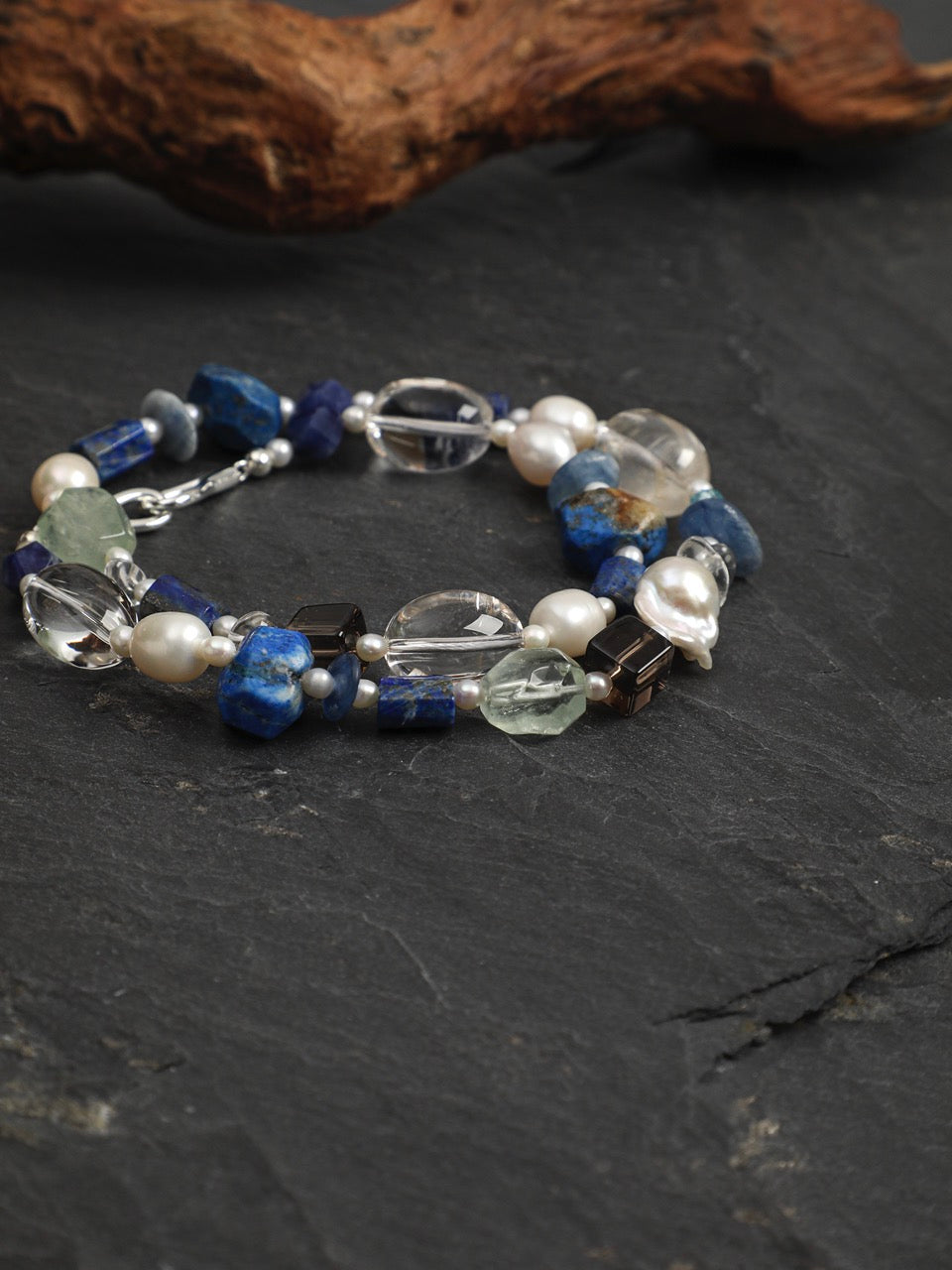 CYAN NEBULA · Lapis & Crystal Necklace