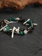 FOREST SHARD · Smoky Quartz & Malachite Necklace