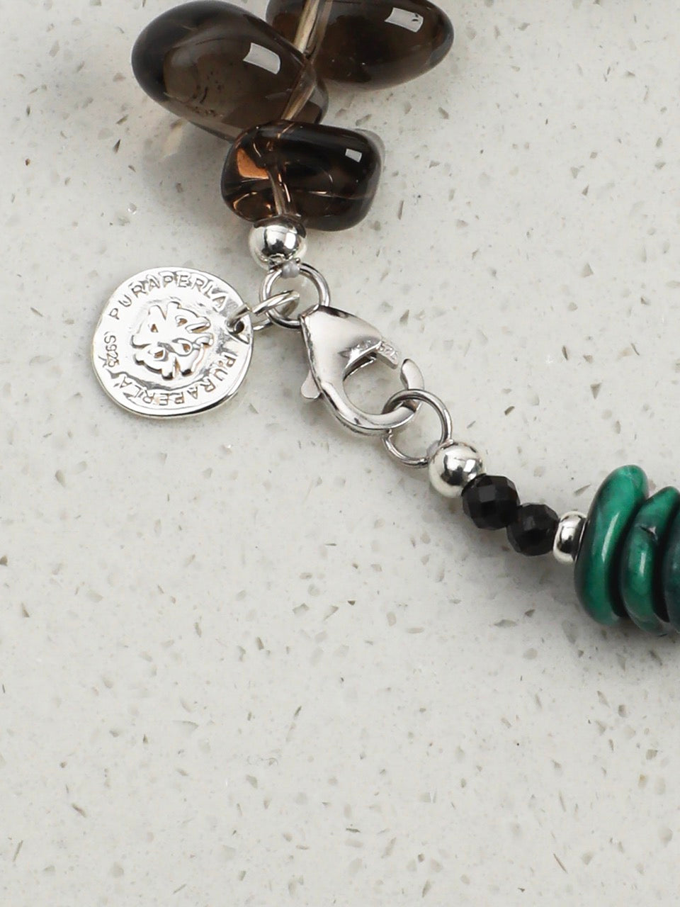 DEEP FOREST SHARD · Smoky Quartz & Malachite Bracelet