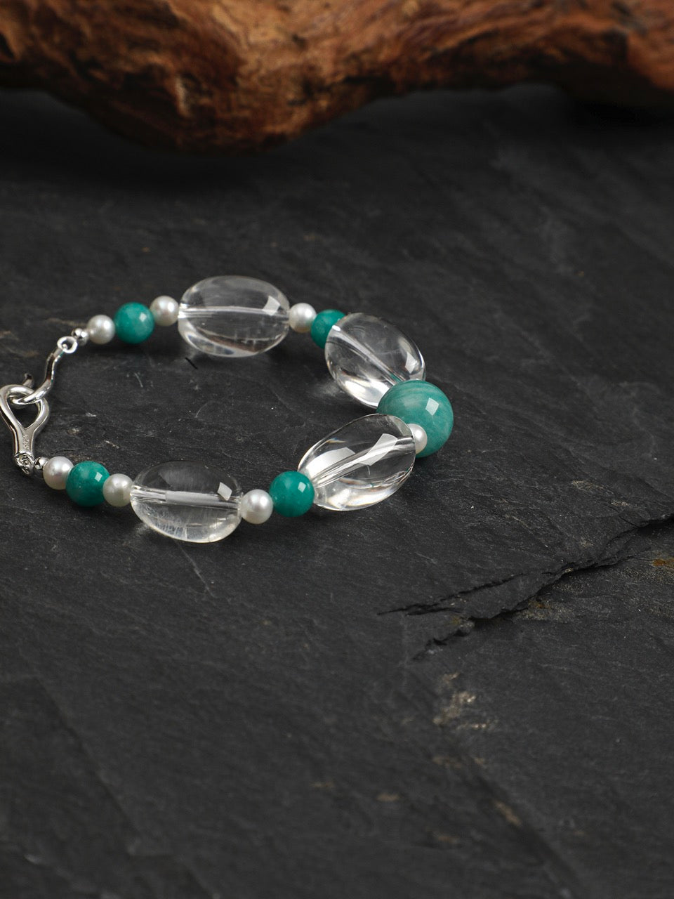 AMAZON RIPPLE · Amazonite & Quartz Bracelet