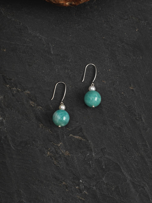AMAZON DROP · Amazonite Sphere Earrings