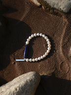 AZURE AXIS · Lapis & Pearl Bracelet