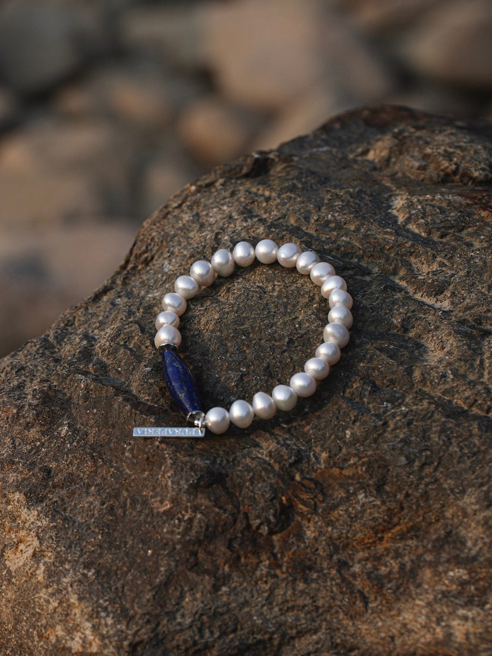 AZURE AXIS · Lapis & Pearl Bracelet