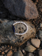 AZURE AXIS · Lapis & Pearl Bracelet