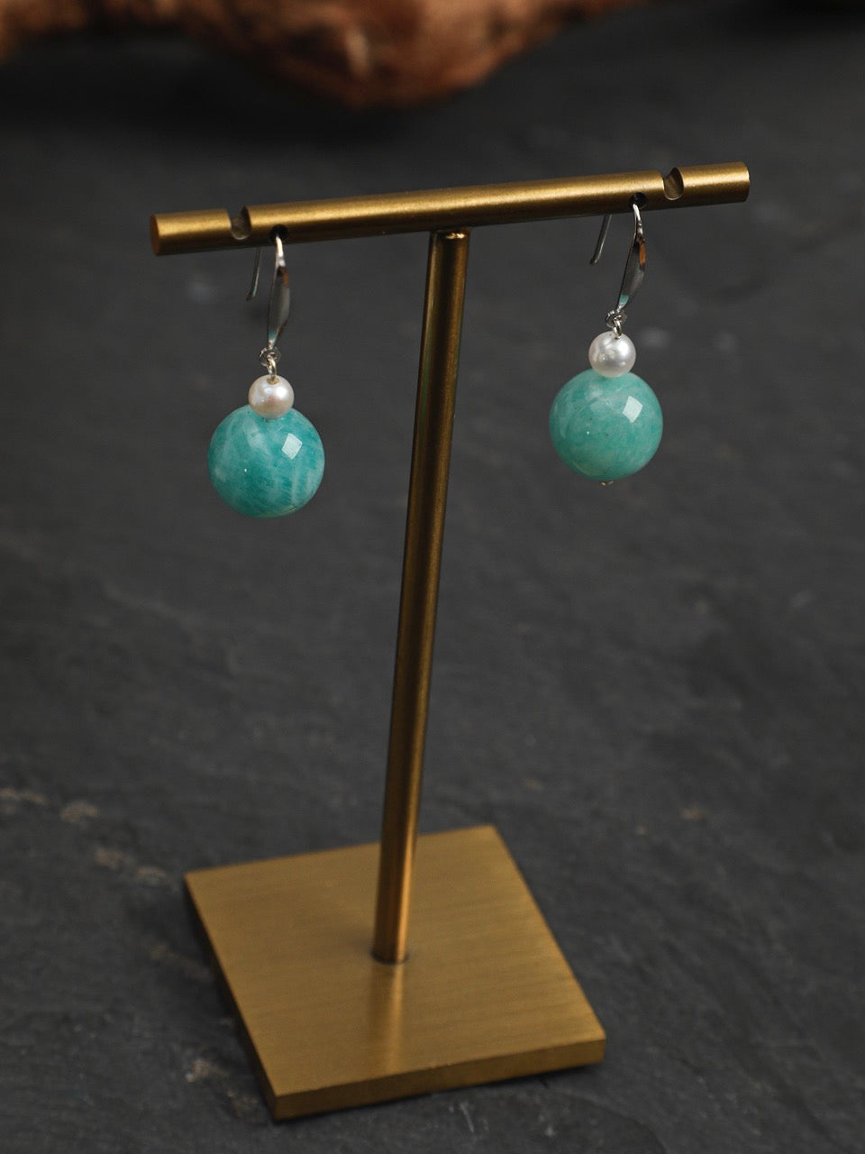 AMAZON DROP · Amazonite Sphere Earrings