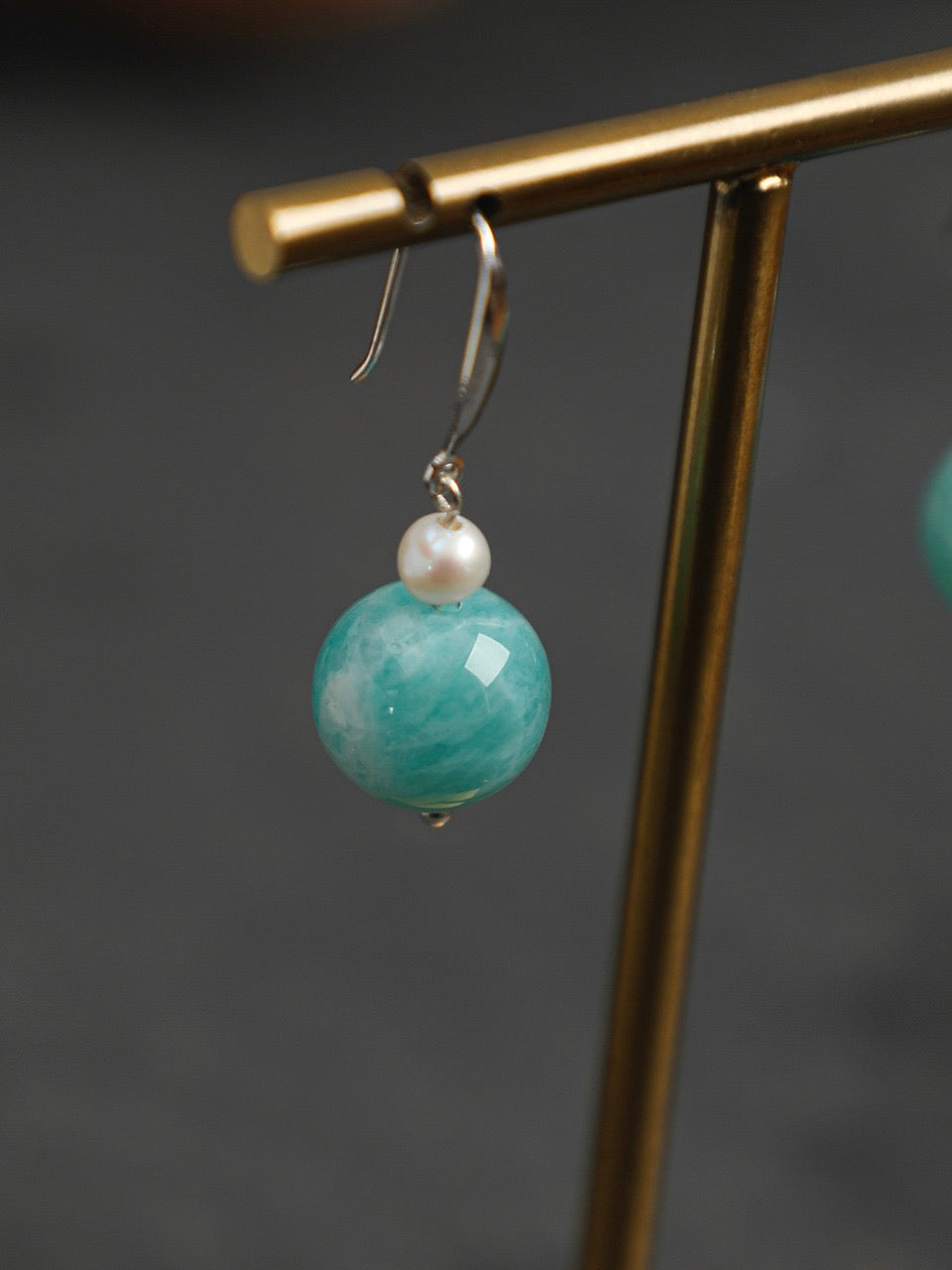 AMAZON DROP · Amazonite Sphere Earrings