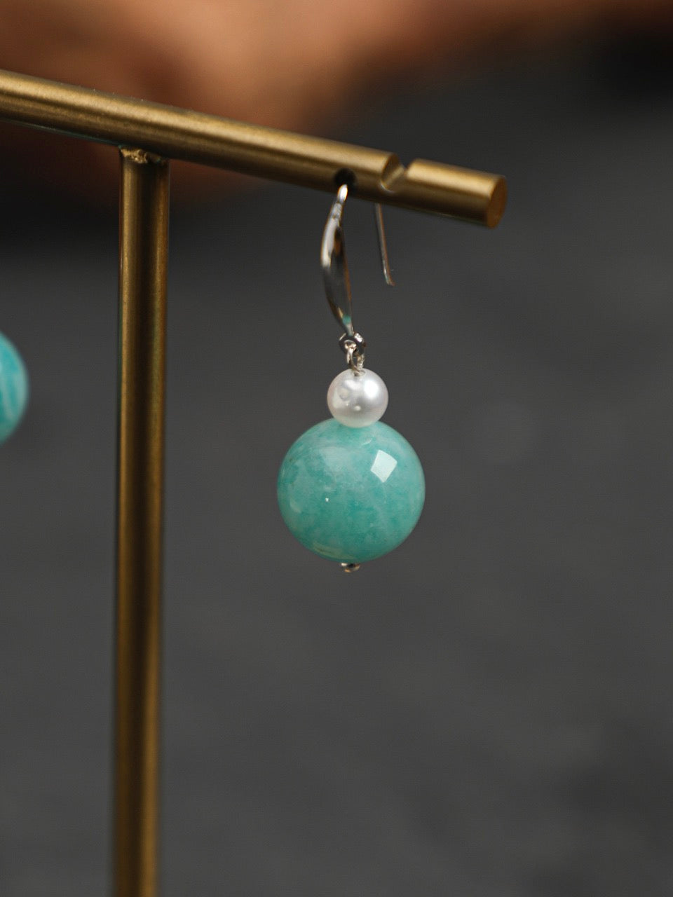 AMAZON DROP · Amazonite Sphere Earrings