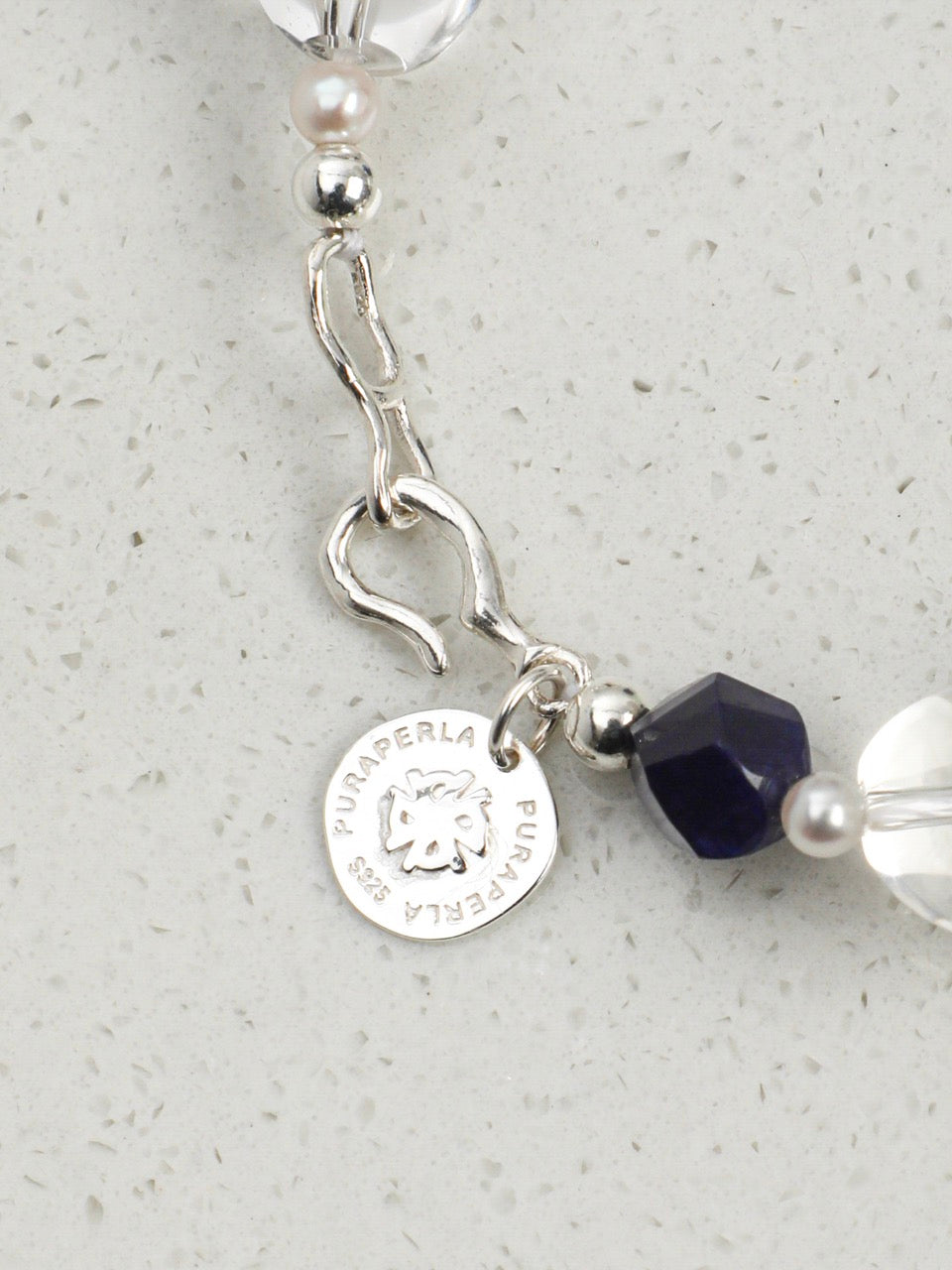 CYAN NEBULA · Lapis & Crystal Bracelet