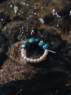 DEPTH RIPPLE · Blue Apatite & Pearl Bracelet
