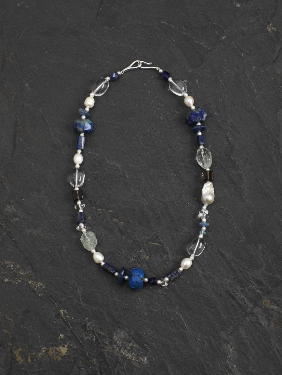 CYAN NEBULA · Lapis & Crystal Necklace