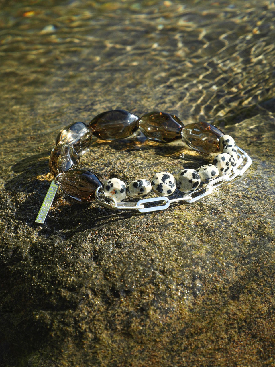 SMOKY RELIC · Smoky Quartz & Dalmatian Stone Bracelet