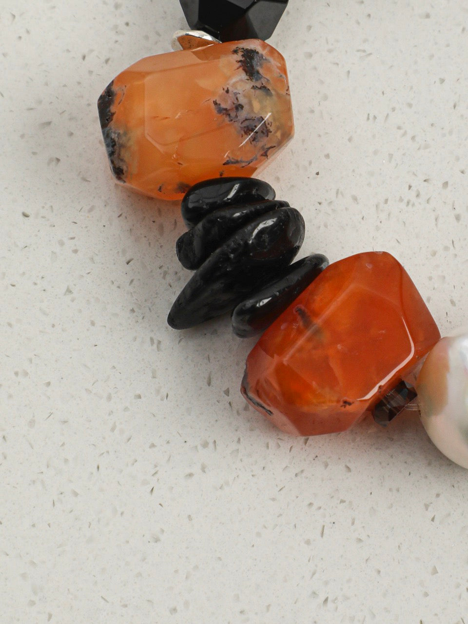 CRIMSON PULSE · Red Agate & Pearl Bracelet