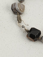 GLOWING CORE · Tiger's Eye & Grey Pearl Bracelet
