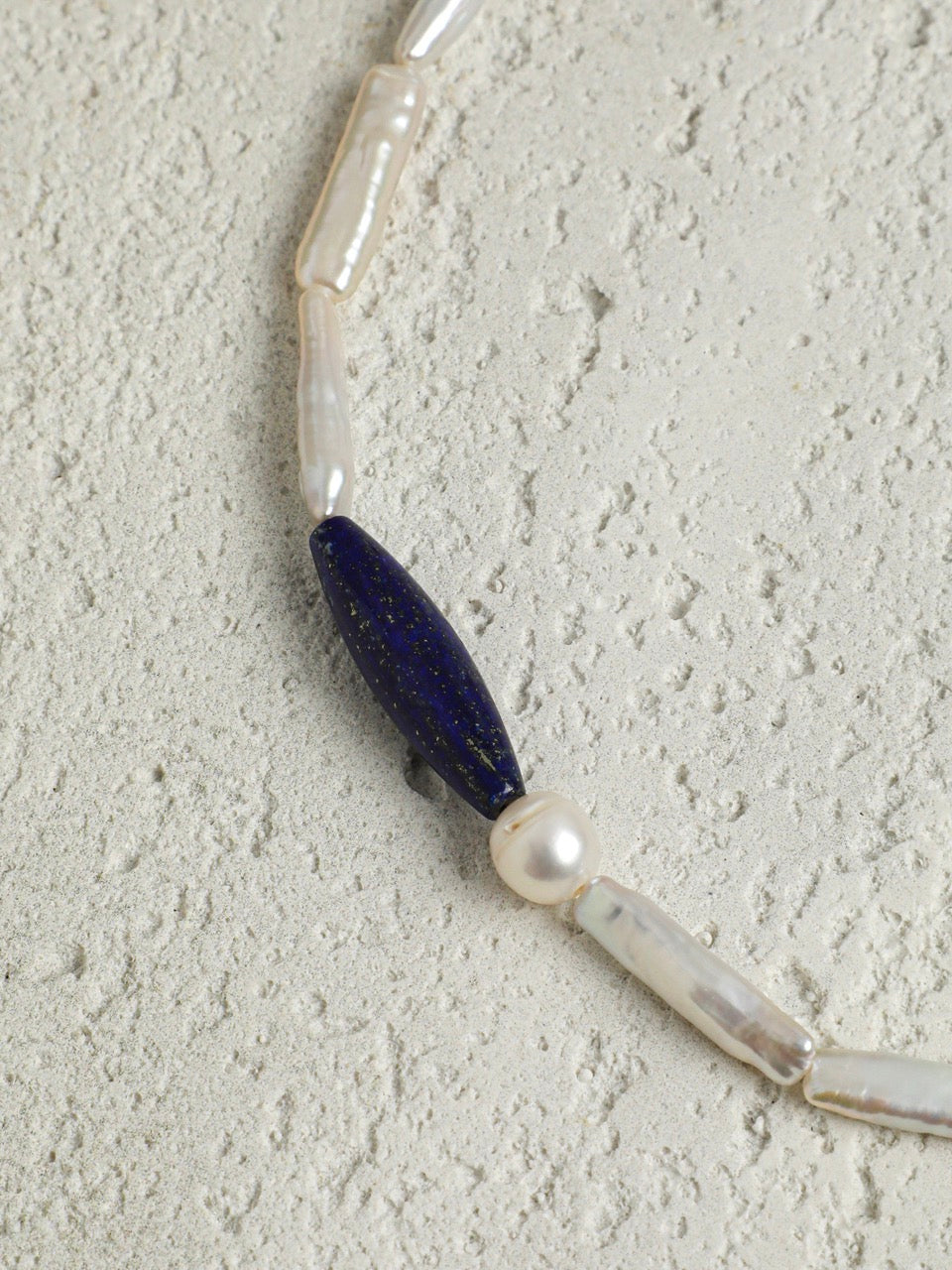 DEEP TIDAL MARK · Lapis & Pearl Necklace