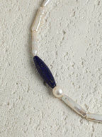 DEEP TIDAL MARK · Lapis & Pearl Necklace