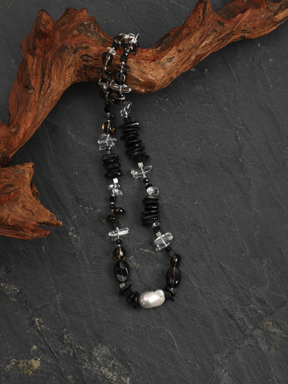 SMOKY ORDER · Quartz & Tourmaline Necklace