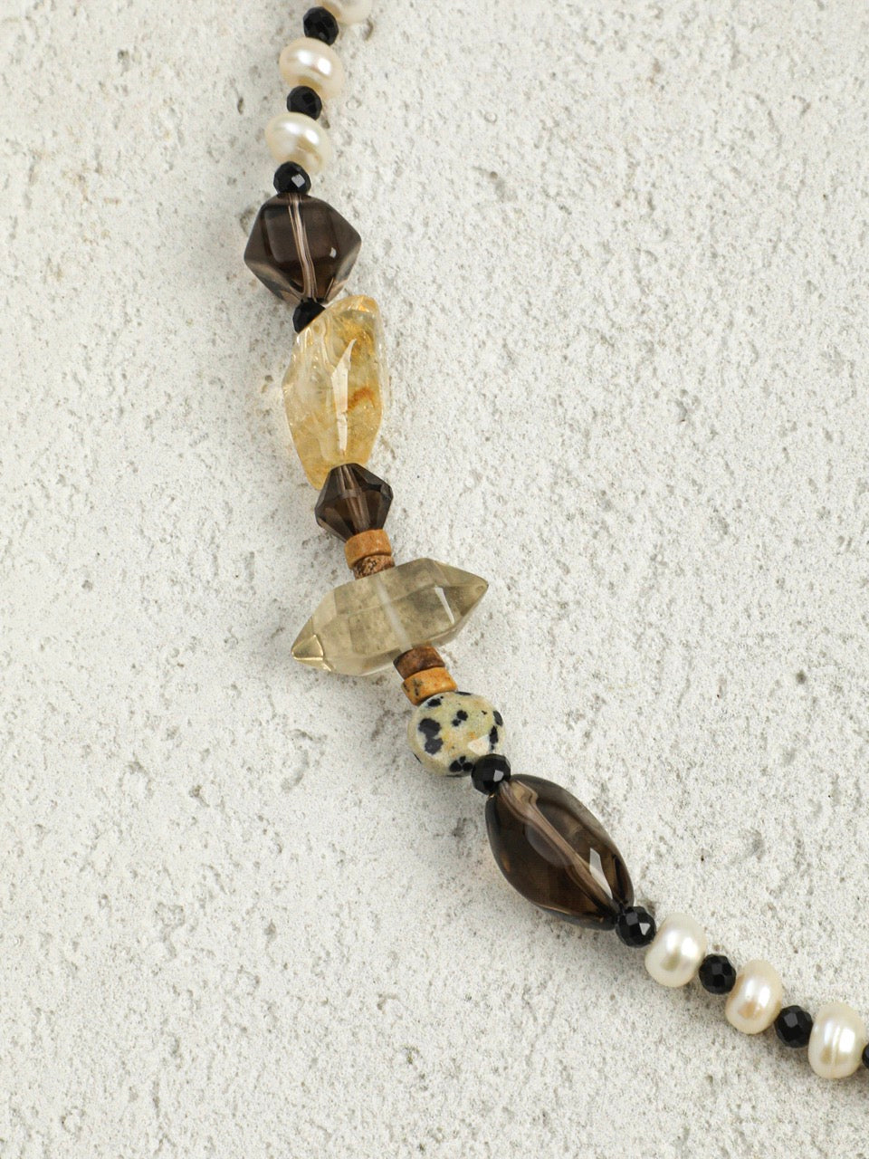SMOKY STRUCTURE · Onyx & Citrine Necklace