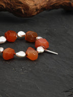 WARM CRIMSON · Red Agate & Pearl Bracelet