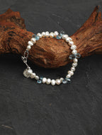 LUCENT RIPPLE · Blue Topaz & Pearl Bracelet
