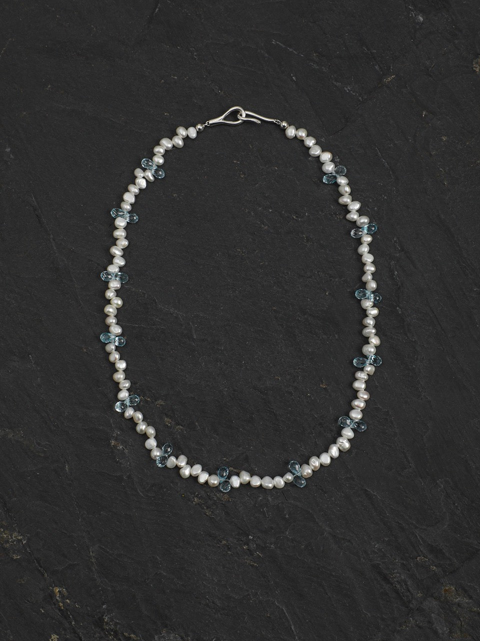 LUCENT TIDE · Blue Topaz & Pearl Necklace