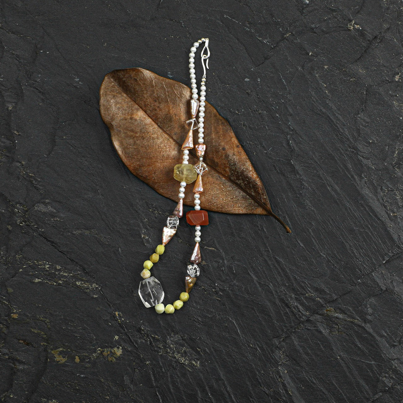 DAWN CRAG · Baroque Pearl & Citrine Necklace