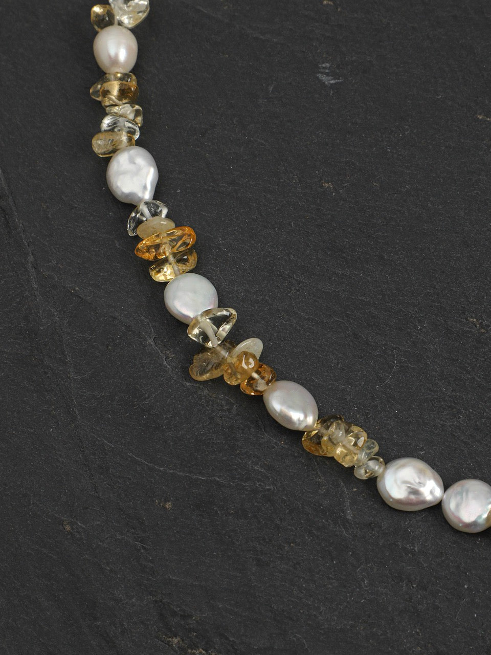GOLDEN HARVEST · Citrine & Baroque Pearl Necklace