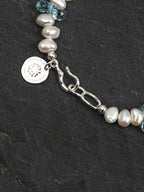 LUCENT RIPPLE · Blue Topaz & Pearl Bracelet