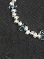LUCENT RIPPLE · Blue Topaz & Pearl Bracelet