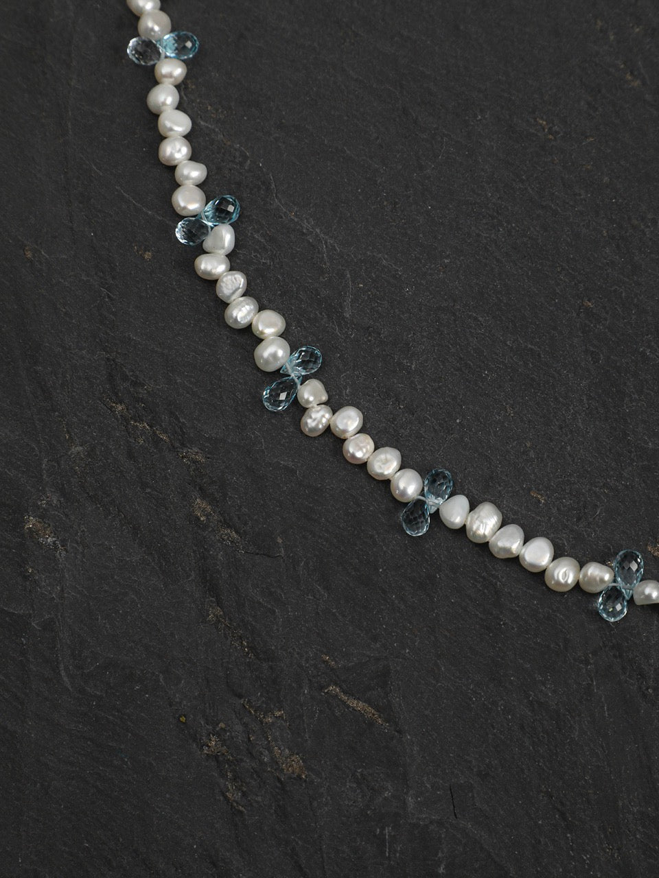 LUCENT TIDE · Blue Topaz & Pearl Necklace