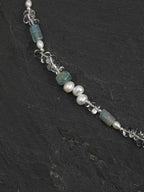 GLACIAL TIDE · Dumortierite & Pearl Necklace