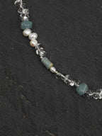 GLACIAL TIDE · Dumortierite & Pearl Necklace