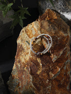 AMBER ROCK TRACE · Moonstone & Pearl Triple-Wrap Bracelet