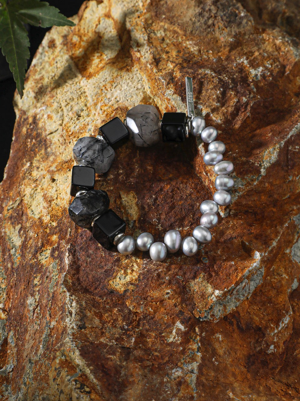 INK STRUCTURE · Rutilated Quartz & Agate Bracelet