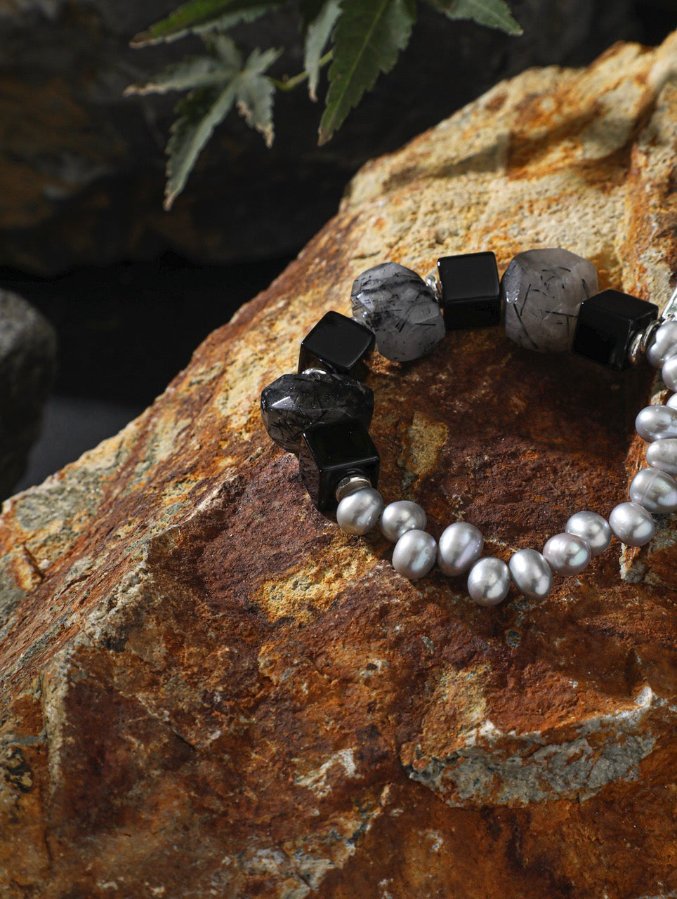 INK STRUCTURE · Rutilated Quartz & Agate Bracelet