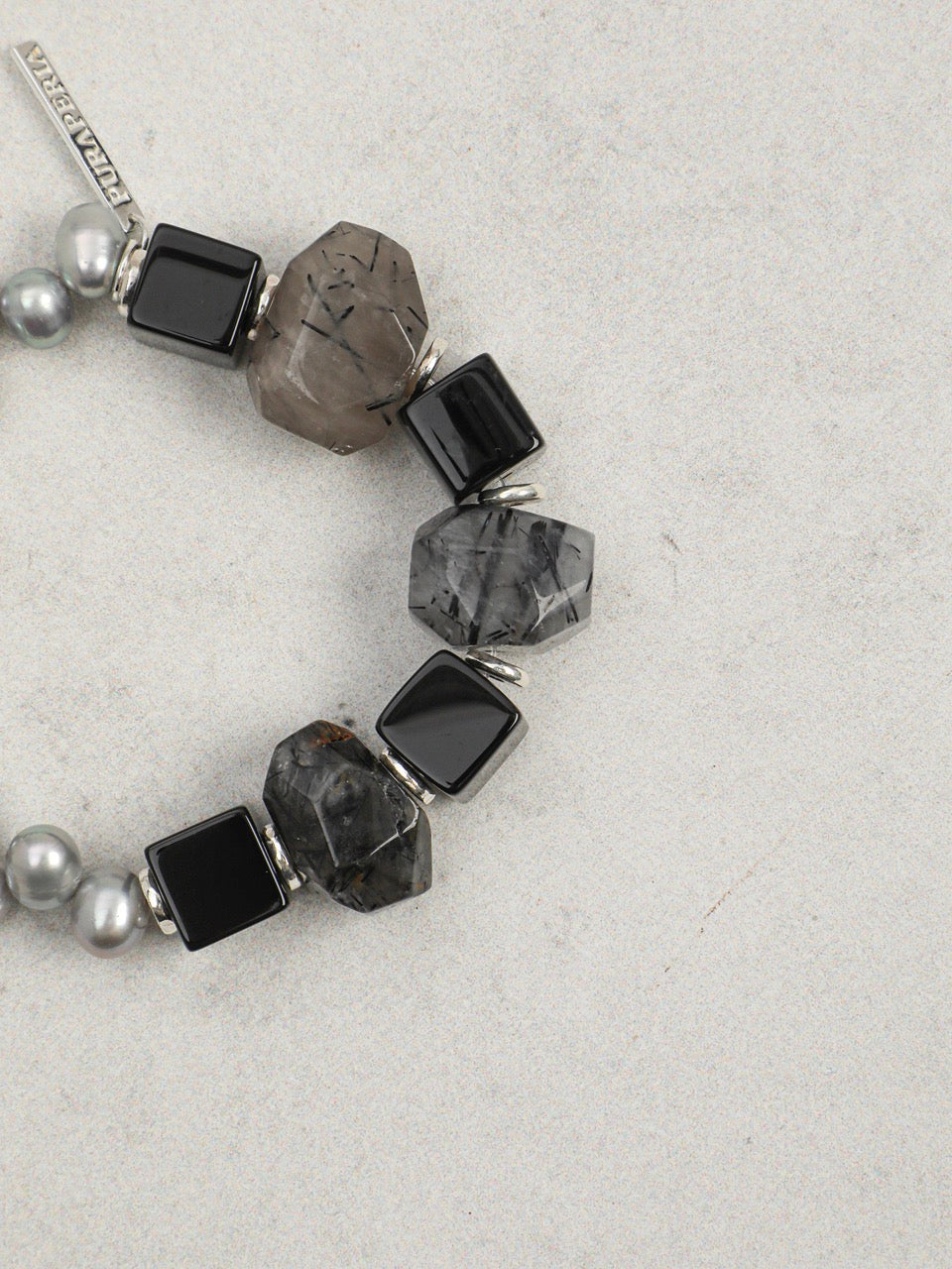 INK STRUCTURE · Rutilated Quartz & Agate Bracelet