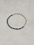 DEEP SURGE · Lapis & Pearl Double-Wrap Bracelet