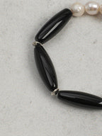 SHADOW WAVE · Black Agate & Pearl Bracelet