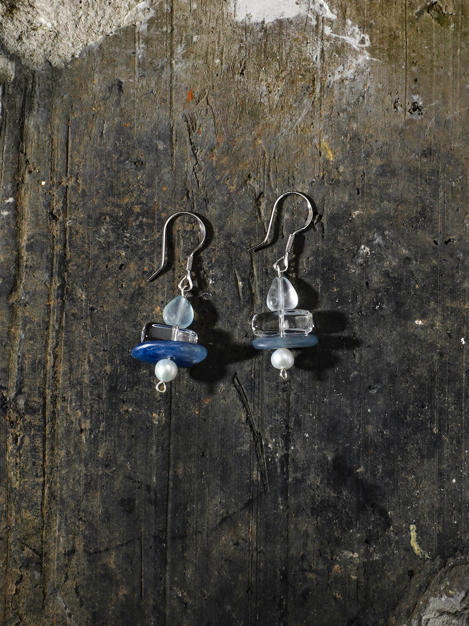 AZURE TIDAL · Aquamarine & Kyanite Earrings