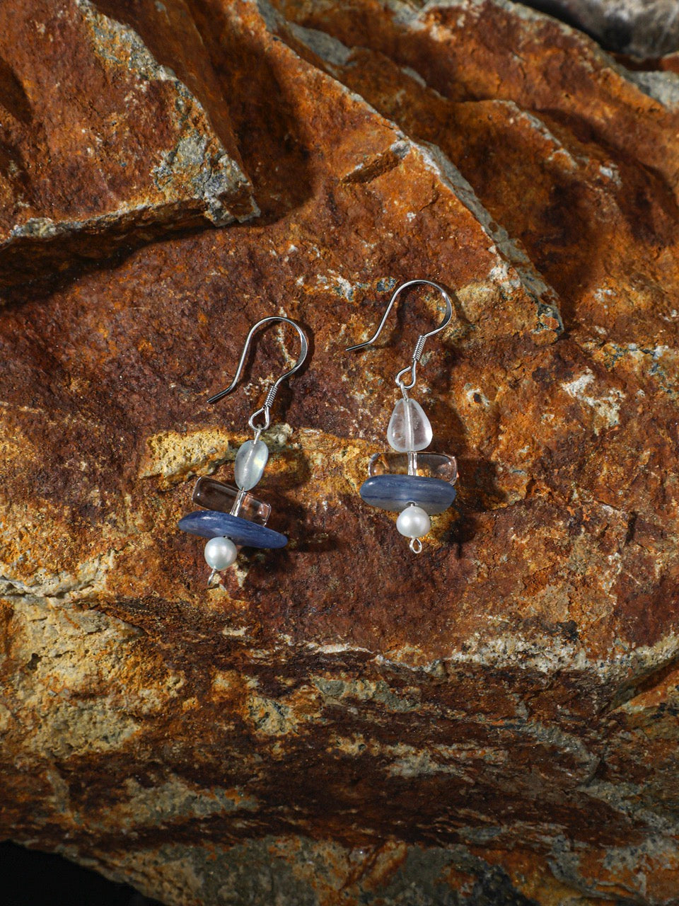AZURE TIDAL · Aquamarine & Kyanite Earrings