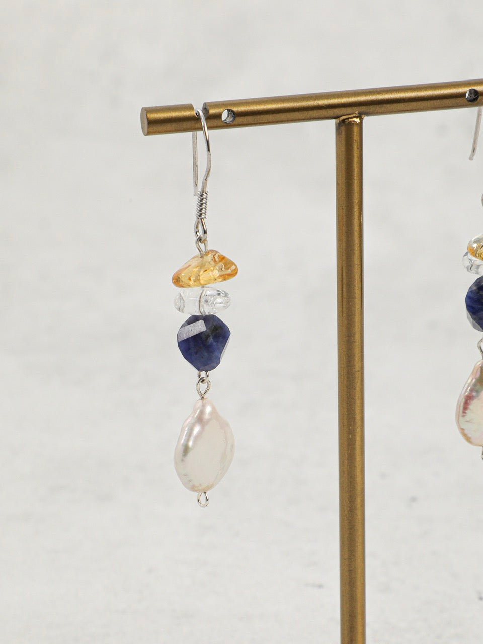 AQUEOUS NEBULA · Baroque Pearl & Sodalite Earrings