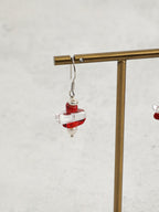 CRIMSON CRAG · Red Fragment & Crystal Tooth Earrings